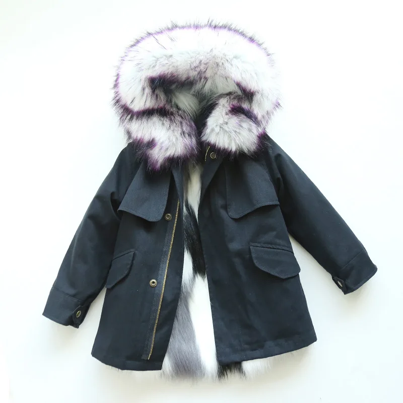 as picture Dollplus/-30 градусов зимняя куртка пальто с мехом для девочек; детская одежда; теплая куртка с капюшоном пальто из искусственного меха девушки верхняя одежда Для мальчиков ясельного возраста куртка - Цвет: as picture