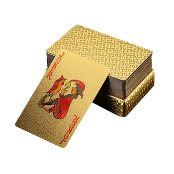 

54pcs Fadeless Wear Resistant Board Game Gift Gold Foil Portable Waterproof PVC Home Travel Playing Cards Party Entertainment