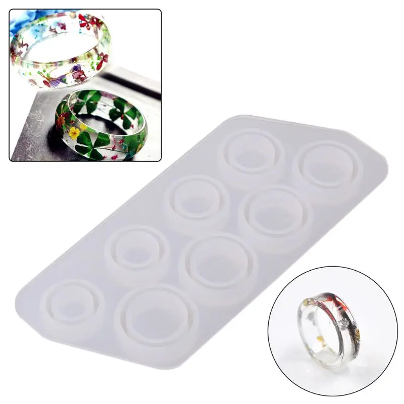 Flat Rings Mold Collection Handmade DIY Making Ring Jewelry Silicone