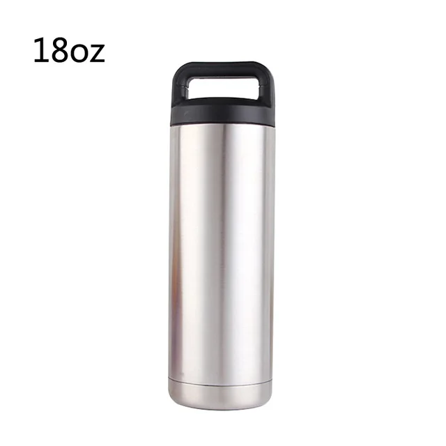 FSILE 64OZ 304 бутылка для воды из нержавеющей стали с двойными стенками вакуумная пивной котел колбы с ручкой Открытый Кемпинг спорт бутылка - Цвет: 18OZ