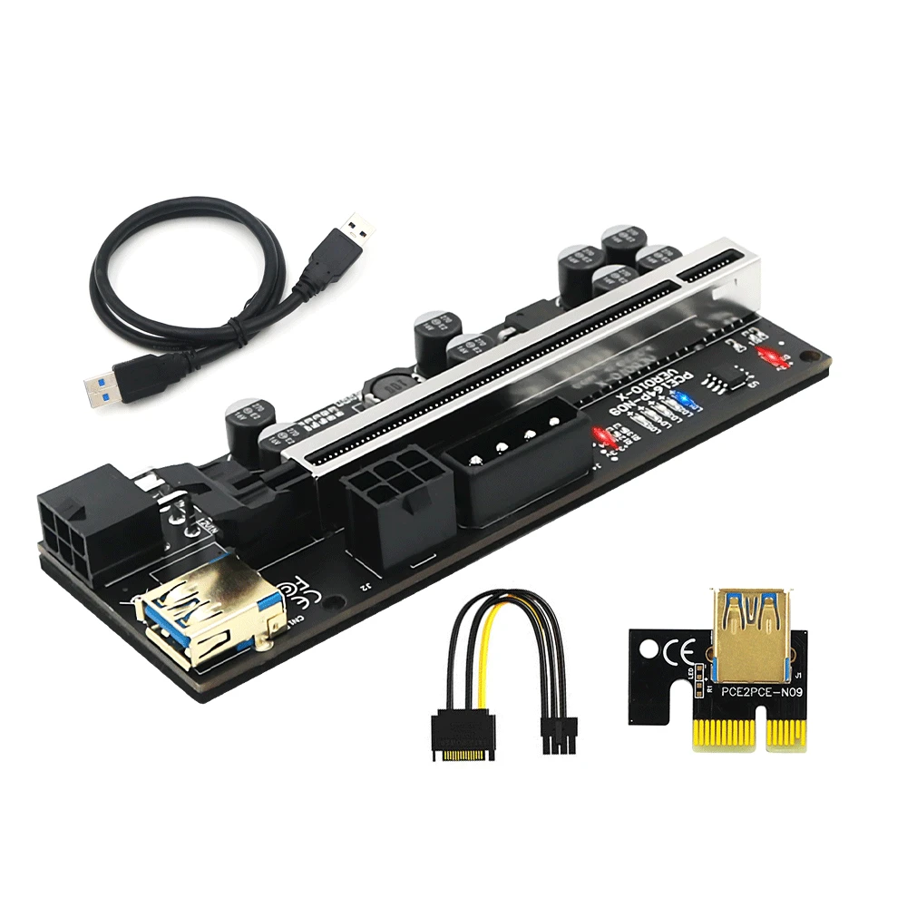 Pcie Riser para Mineração Bitcoin Cabo Gpu Pci Express X16 Placa de Vídeo Usb 3.0 Cabo 010 010x Ver010x 010s Plus