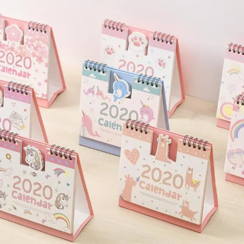 

2020 New Creative Stationery Cartoon Bump Shape Noteable Calendar Desktop Calendar Note On The Back School Office Supply