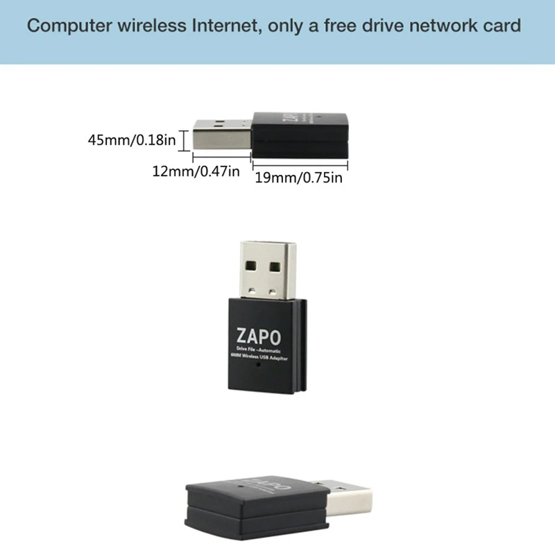 HOT-ZAPO W59 без диска файл 2,4G и 5G Wifi Usb адаптер беспроводной Ac 600 Мбит/с двойные антенны сетевая карта для всех Windows Linux Sys