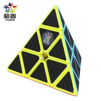 

YUXIN Carbon Fiber Sticker Triangle 3x3x3 Pyramid Magic Cube Speed Puzzle Cube Educational Magico Cubo Toys Gifts 70mm