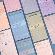 50 folhas diário semanal planejador mensal bloco de notas tempo agendador coisas a fazer lista lista de verificação auto-vara notas pegajosas