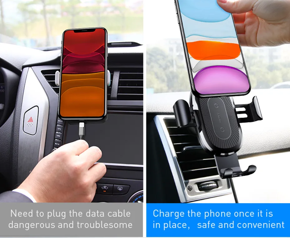 Baseus автомобильное беспроводное зарядное устройство держатель телефона гравитационный кронштейн CD слот крепление Клип держатель для iPhone 11 XS samsung s10 S9 автомобильная подставка