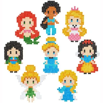 

Diamond Painting Stickers DIY Kits for Kids 5D Princess Diamond Art Mosaic Stickers by Numbers Kits Crafts Set for Children