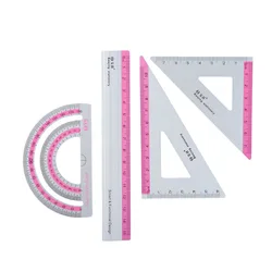 4/8 pces liga de alumínio régua desenho medição geometria triangleruler straightedge transferidor uma variedade de governantes