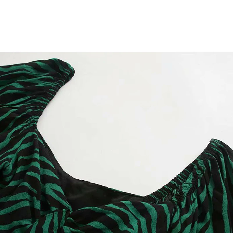 ZOEPO мини-платья с принтом зебры, женское модное платье с квадратным воротником, женское элегантное платье с рукавами-фонариками, женская одежда