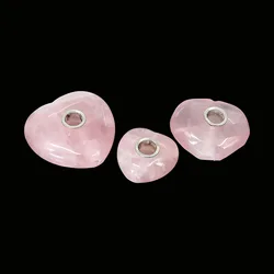 Rose Quartz Smoking Pipe Love Heart Shape Tobacco Pipes for Weed Small Creative Herb Smoking Weed Tool with Cleaning Brush