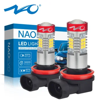 

NAO H11 LED HB4 9006 HB3 9005 Car LED H10 H8 H16 5202 fog Light Bulb H9 2835SMD 1300LM 12V Auto Driving Running Lamp White 6000K