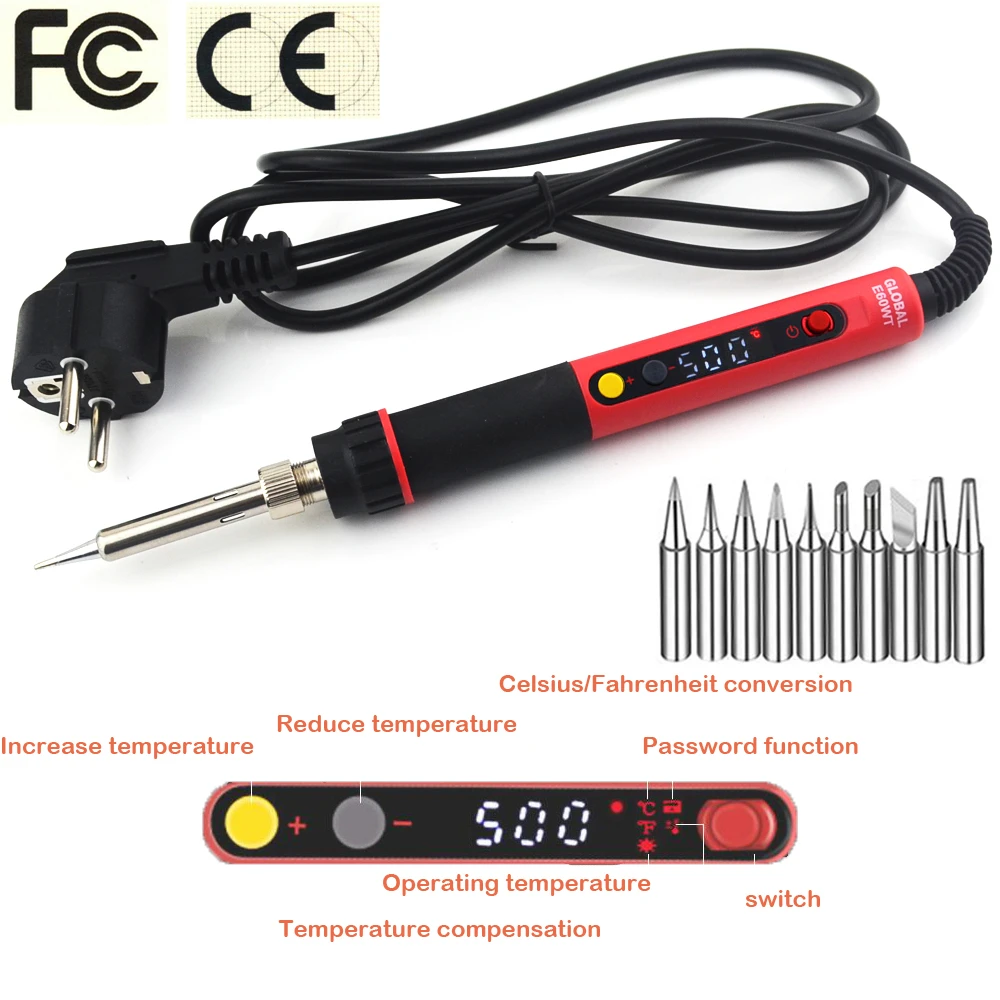 Cxg E60wt Digital Lcd Adjustable Nc Thermostat Electric Soldering Iron Soldering Stations Handle Welding Repair 10 Pcs 900m Tip Electric Soldering Irons Aliexpress