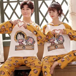 2PCS Pajama Set Long Sleeves Couple Lover Family Matching Pijama Cartoons One Piece Pyjama Homewear Casual Cozy Autumn Nightsuit
