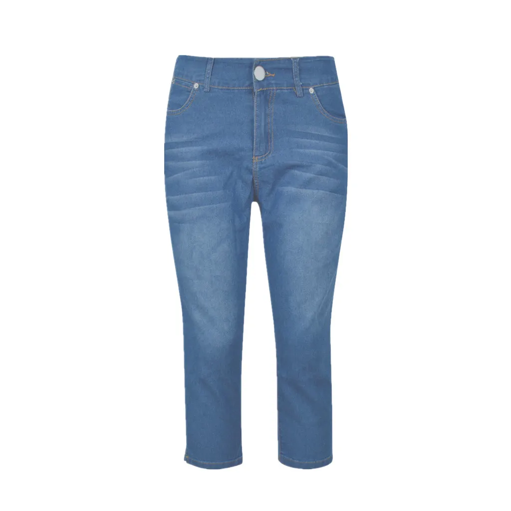Dark Blue JAYCOSIN джинсы, летние короткие штаны для женщин, рваные джинсы, обтягивающие джинсы с дырками, рваные джинсы до колена, средняя талия, 1212 - Цвет: Dark Blue