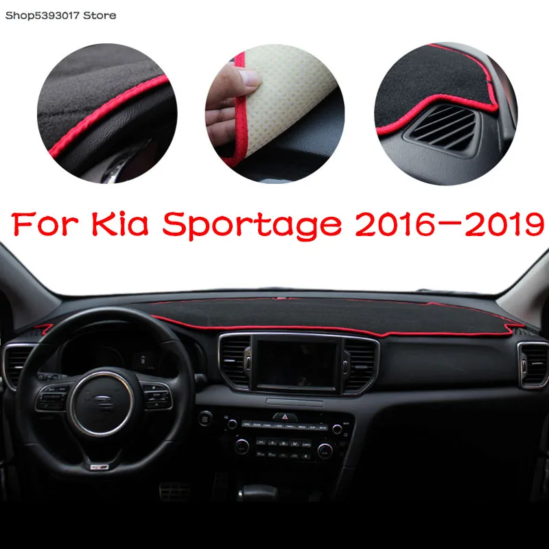 

Car Center Console Dashboard Cover Dash Mat Non-slip Sun Shade Pad Protector Carpet Trim For Kia Sportage QL 2016 2017 2018 2019