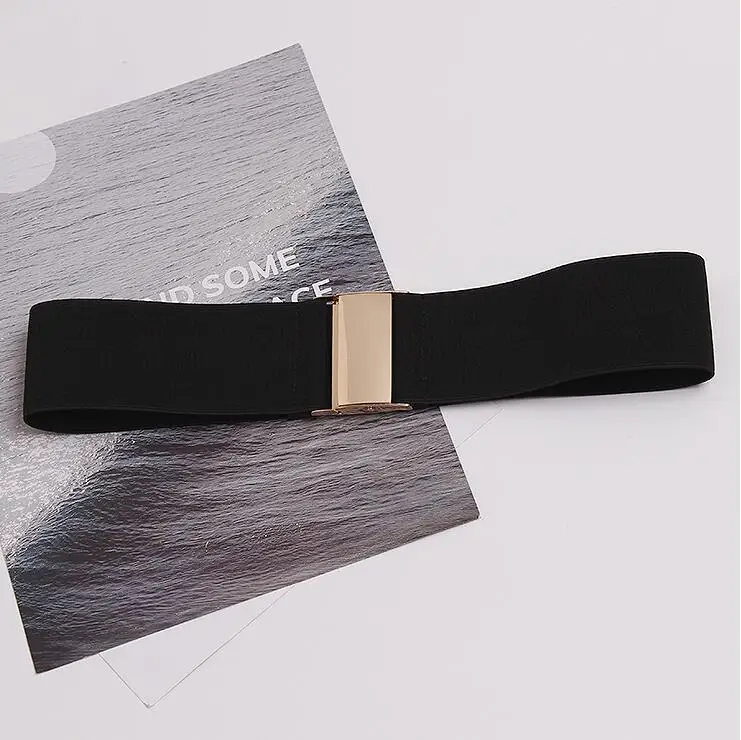 Women's runway fashion elastic black Cummerbunds female Dress Corsets Waistband Belts decoration wide belt R2438