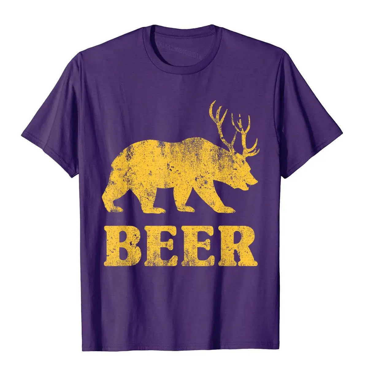 Bear Deer Beer Funny T-Shirt__A10870purple