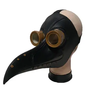 

2020 NEW Plague Doctor With Beak Mask Latex Funny Halloween Party Dress Up Props Party Performance Dress Up Latex Mask