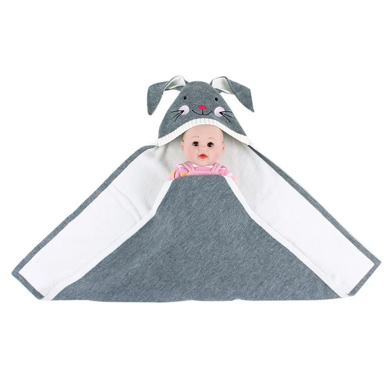 Baby stroller sleeping bag Winter Newborn Baby Warm Cartoon Knitt Swaddle Hooded Blankets Wrap Sleeping Bag baby blanket #4O22 (26)