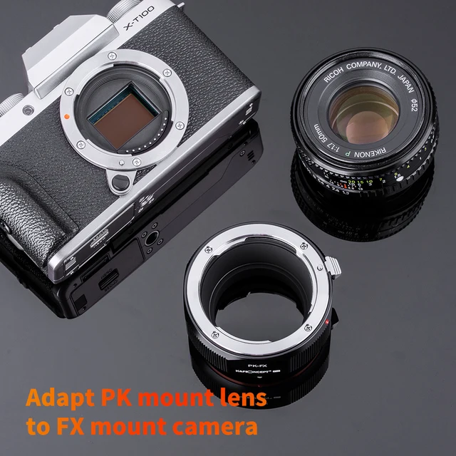 Adattatore Obiettivo K&amp;F Concept Da Pentax PK A Fujifilm FX | Montatura Metallica Per Messa A Fuoco All'Infinito | Manuale Senza Autofocus