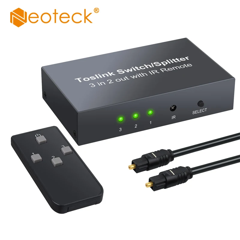 Neoteck 3 в 2 выход Spdif Toslink оптический переключатель ходовой цифровой аудио сплиттер