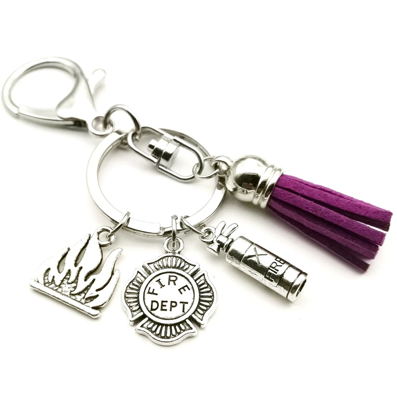 Дизайн милый Многоцветный кисточкой пожарный мини Огнетушитель медаль брелок