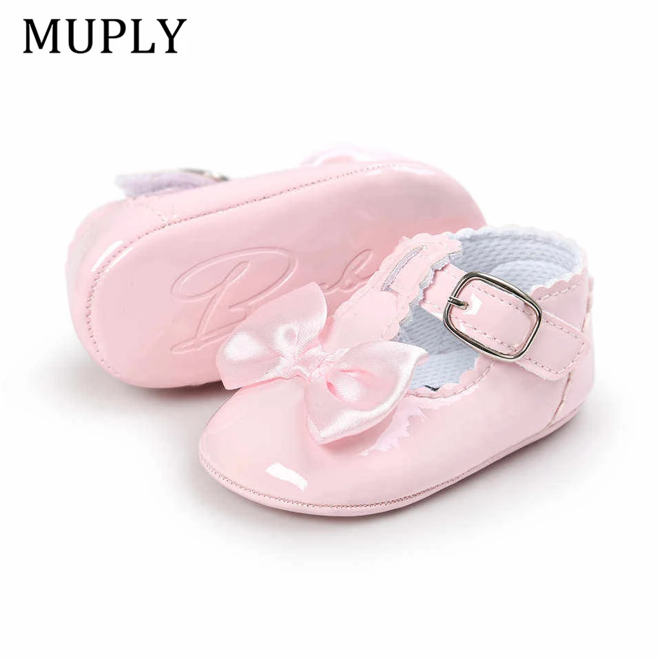 Newborn Baby Girls Shoes PU leather Buckle First Walkers Big Bow Summer Princess Shoes Party Wedding Baby Girl Shoes 5