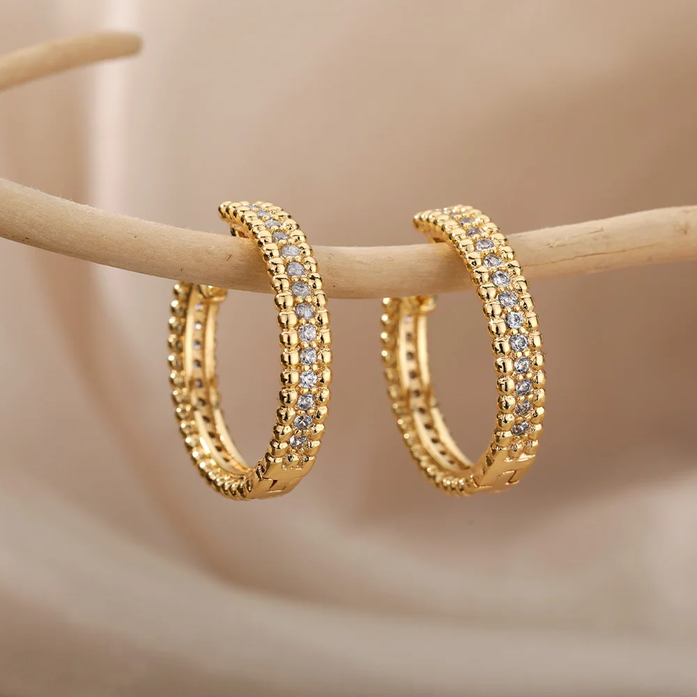 A new fashion accessory featuring Rhinestone Round Stud Earrings for Women.