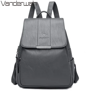 

Simple Style Women Leather Backpack For Teenage Girls Casual Large School Backpack Preppy Style Travel Bagpack Sac A Dos Femme