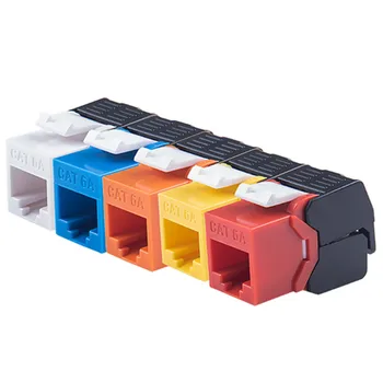 

10PCS CAT6A RJ45 Modules 10G Ethernet RJ45 Connector Adapter Network Crimping Network Toolless Type Colorful Keystone Jacks