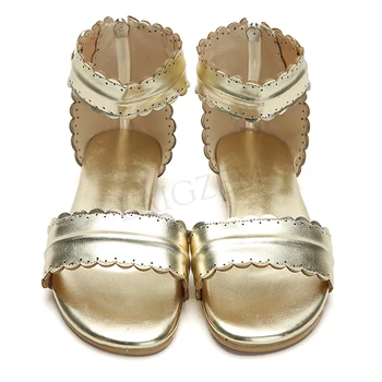 

BERZIMER Summer Flat Women Sandals Low Heels Comfortable Zapatos Zapatillas Ladies Shoes Woman Chaussure Big Size 43 44 47