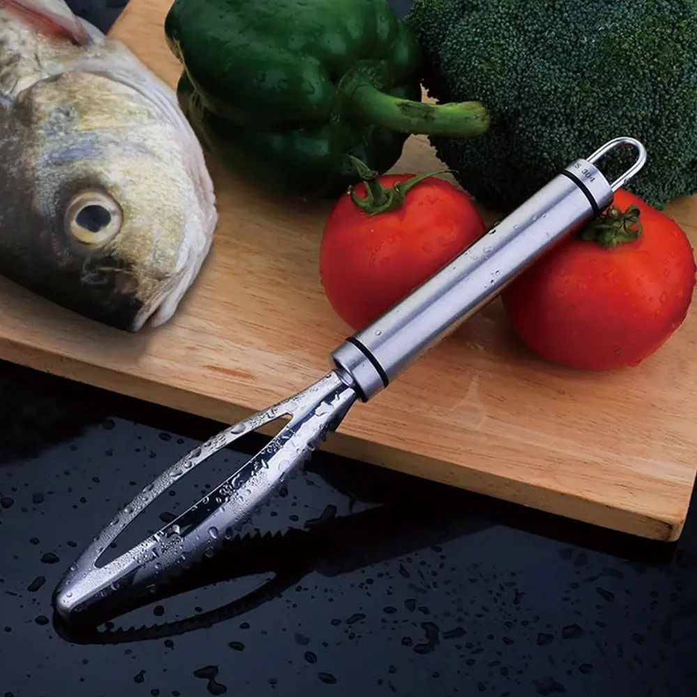 

1 Pcs Stainless Steel Fish Scale Scraper Planer Hook Double Serrated Home To Fish Scale Artifact Kitchen Gadget Fish Brush Knife