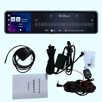 

New 12 Inch 4G Android 8.1 Dash Cam 1080P Dual Lens WIFI Dash Cam GPS ADAS Rear View Mirror Car Dvr Driving Camera Recorder