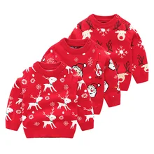 Бренд orangemom, Осенний Рождественский свитер для мальчиков и девочек, детская одежда, новогодний вязаный свитер с оленем для маленьких девочек, одежда для малышей