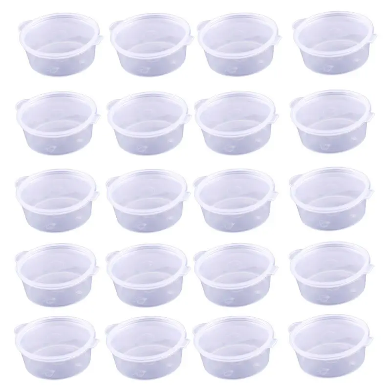 100 Pcs 25/50ml Plastic Takeaway Sauce Cup Containers Food Box With Hinged Lids Pigment Paint Box Palette Disposable Box. 6