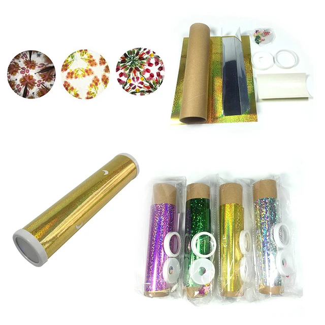 DIY Colored Rotating Kaleidoscope Kits Science Experiment Educational Craft Kid Brain Hands-Eyes Cooperation Training Toy 3