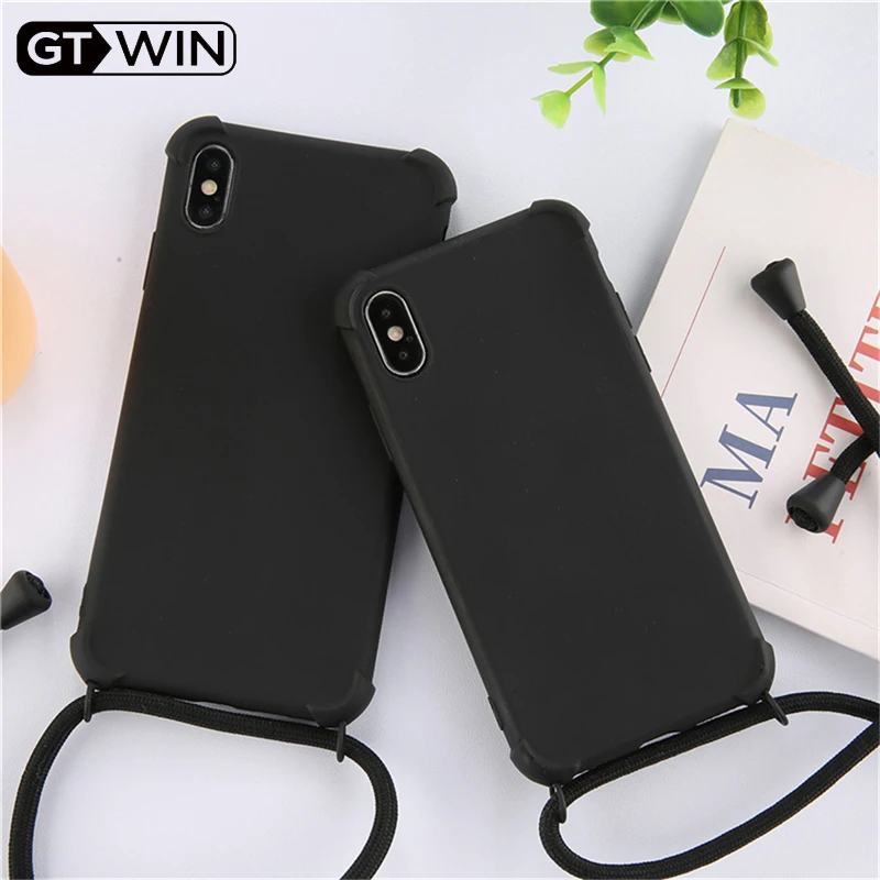 GTWIN Strap Cord Chain Fuel injection Phone Case For iPhone 11 Pro XS Max XR X 7 8 6 6s Plus Carry Necklace Lanyard Cover |