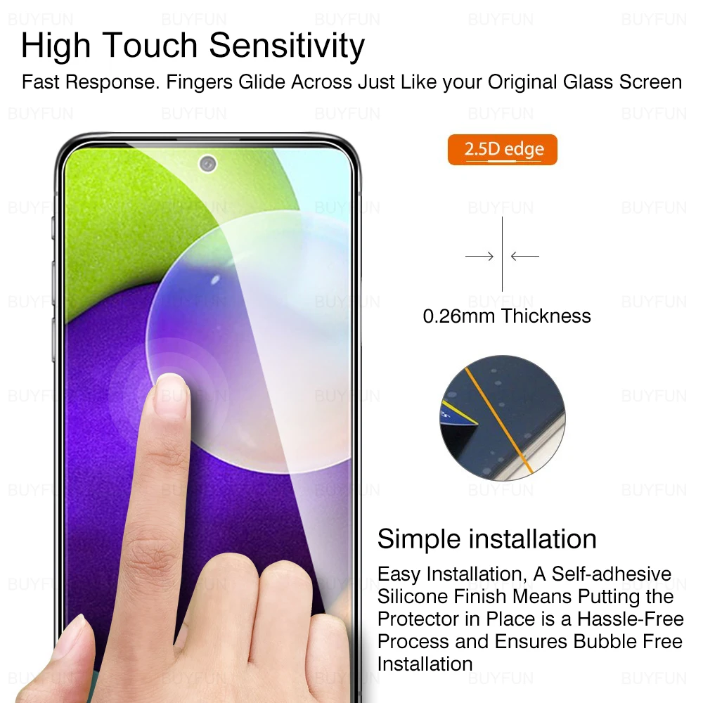 phone protector 4in1 Protective Screen Tempered Glass For Samsung Galaxy A52 A52s 5G Camera Lens Protector Film On M52 A5 A 5 2 52 S Protection t mobile screen protector