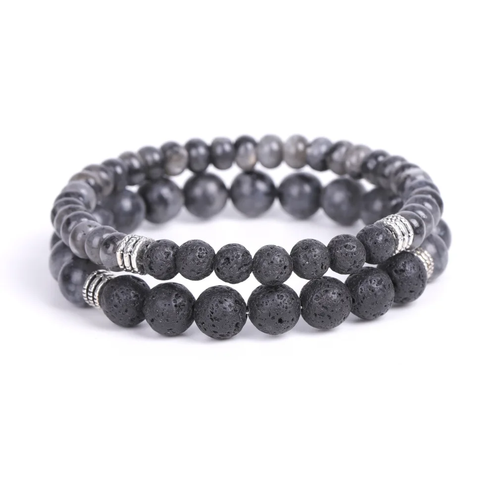 

6mm 8mm labradorite Stone Black Lava Stone Bracelet DIY Aromatherapy Essential Oil Diffuser Bracelet Yoga Jewelry