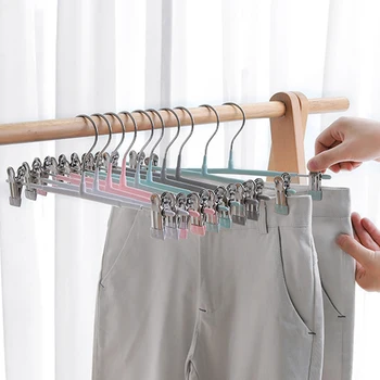 

5/10Pcs Multi Non-slip Pants Rack Stainless Steel Clothes Clip Stand Hanger Skirt Kid Clothes Hangers Adjustable Anti-skid