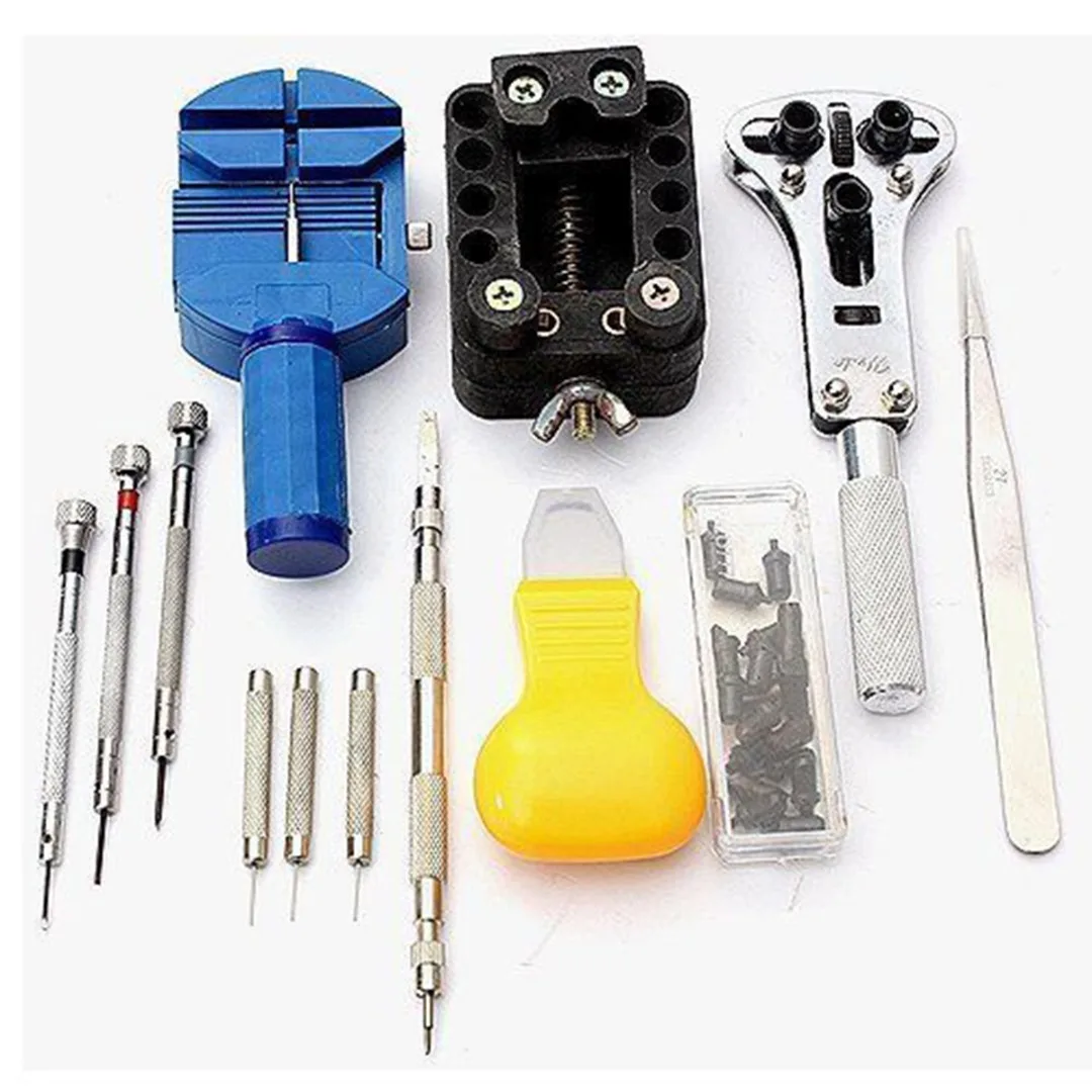Watch Repair Tool Set + 360pcs 8-25mm Stainless Steel Spring Bars Watch Back Case Opener Link Pins Remover Tweezer Screwdriver