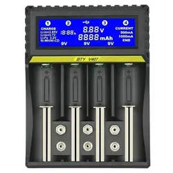 BTY-V407 зарядное устройство Li-Ion Li-fe Ni-MH Ni-CD быстрая смарт-зарядка для 18650 26650 6F22 9V AA AAA 16340 14500 зарядное устройство