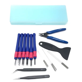 

3D Printer Accessories Nozzle Cleaning Kit 0.2-0.4mm Flexible Needle Repair Cutter Pliers Tweezers Iron Handle Straight Brush Sh