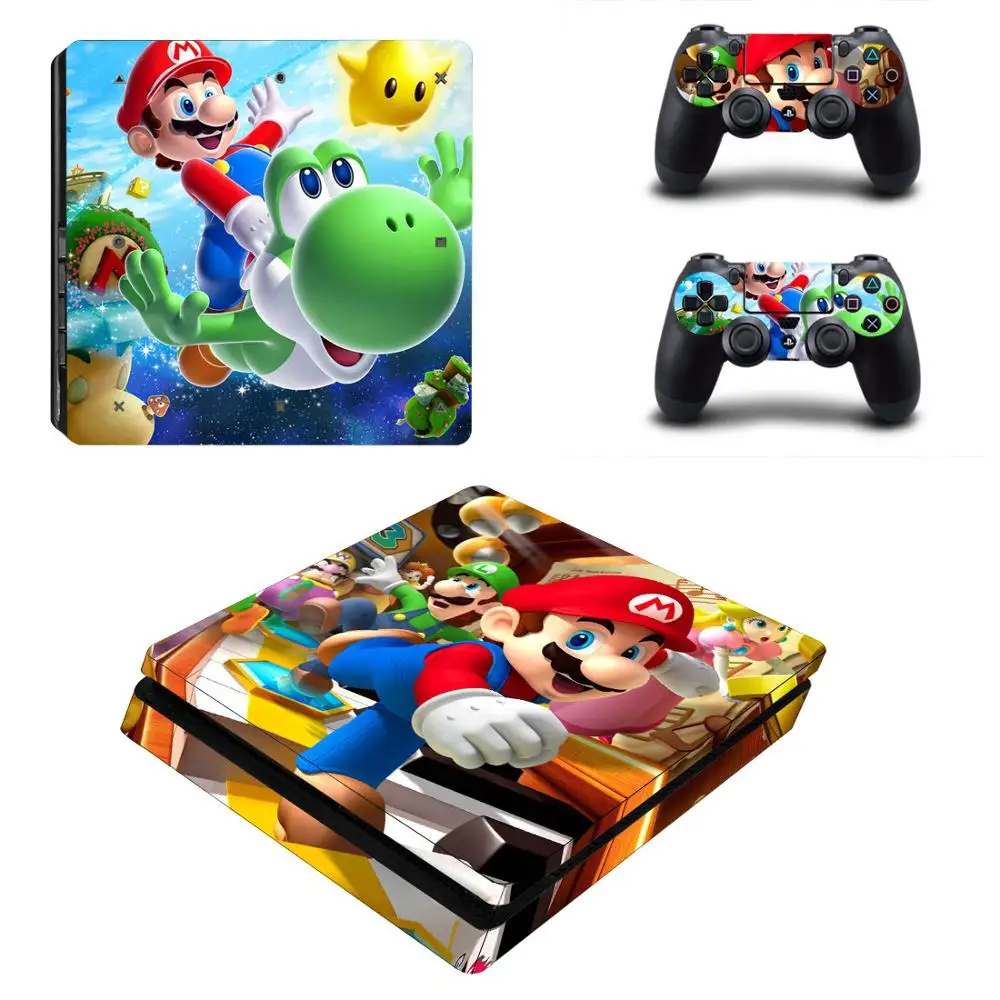 Marios Ограниченная серия PS4 тонкая кожа Наклейка для Playstation 4 тонкая консоль и контроллеры защитный чехол для джойстика виниловые наклейки
