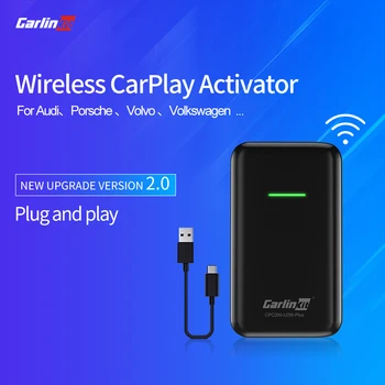 

Carlinkit 2.0 Apple CarPlay Wireless for Audi Porsche Wolkswagen Volvo Car Carplay2Air Adapter Activator USB Dongle IPhone Black