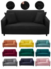 Solid Colour Sofa Cover Stretch Elastic Slipcovers Sofa Sectional Vintage For Living Room Couch Cover Single/Two/Three/Four Seat 