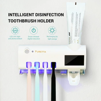 

Antibacteria UV Light Ultraviolet Toothbrush Sterilizer Toothbrush Holder Multi-Function Automatic Toothpaste Squeezer bathroom