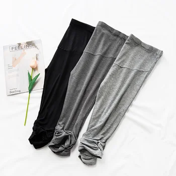 

2001# Summer Thin Modal Maternity Legging High Waist Adjustable Belly Short Legging Clothes for Pregnant Women Pregnancy Capris
