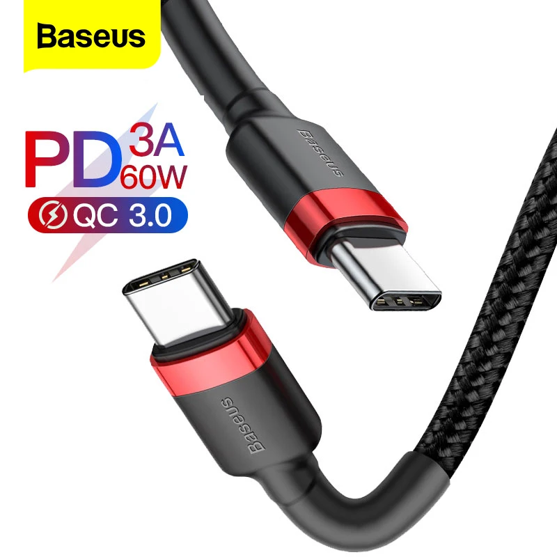 Кабель Baseus usb-c/usb-c для Samsung S8 S9 Plus Xiaomi Мобильный телефон PD 60 Вт QC3.0 3A | Автомобили и
