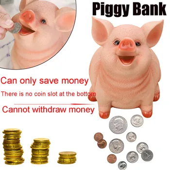 

P iggy Bank Resin Craft Coin Bank Money Pig Shaped Box Gifts Toy Box For Educational Kids toys Juguetes brinquedos игрушки New